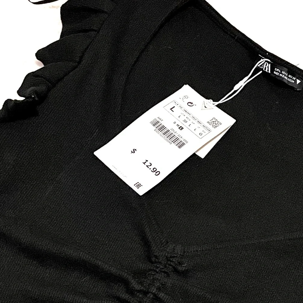 ZARA Womens ruffled sleeve crop top, size large - Picture 2 of 8